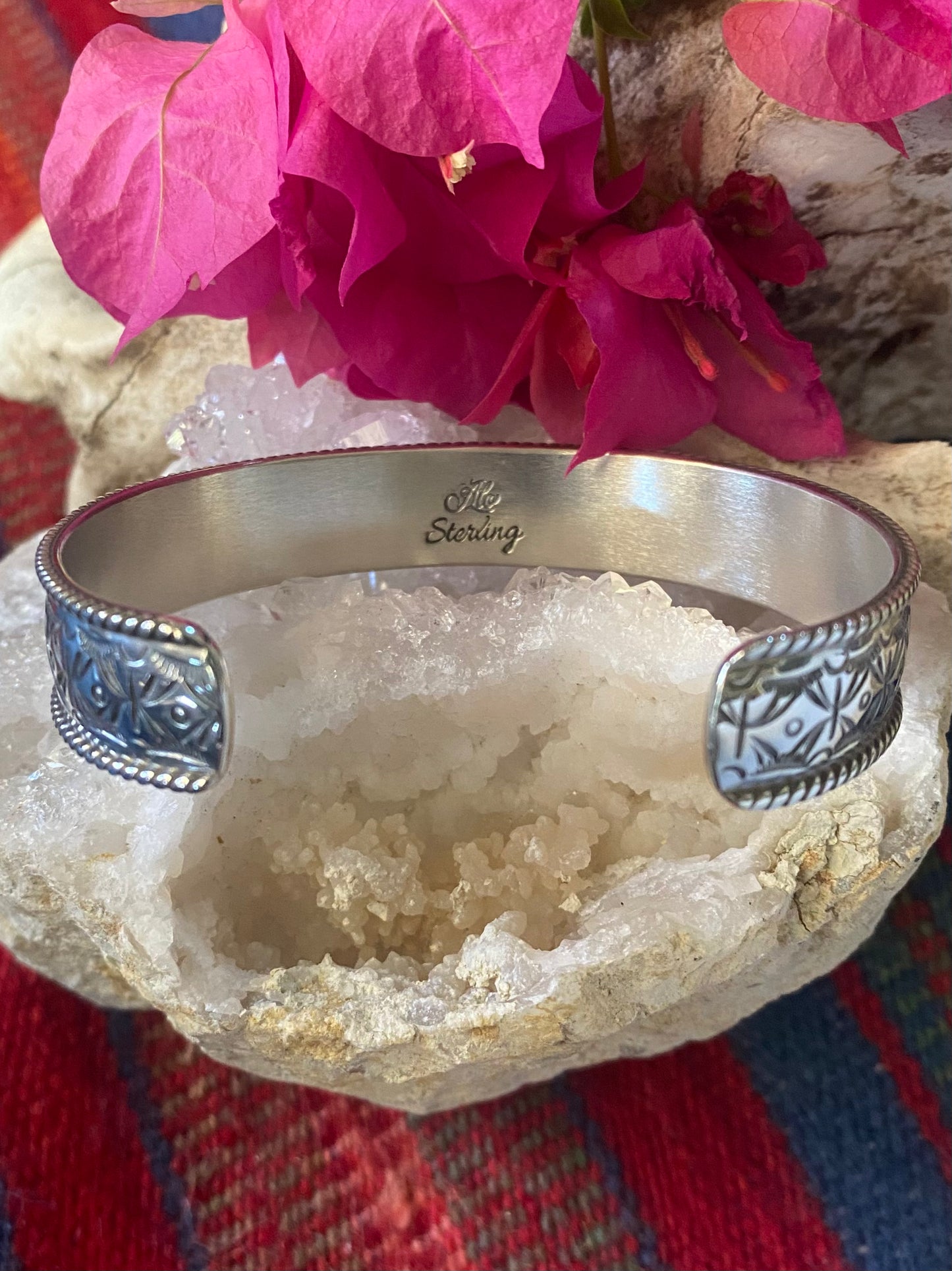 Hand Stamped Silver Cuff