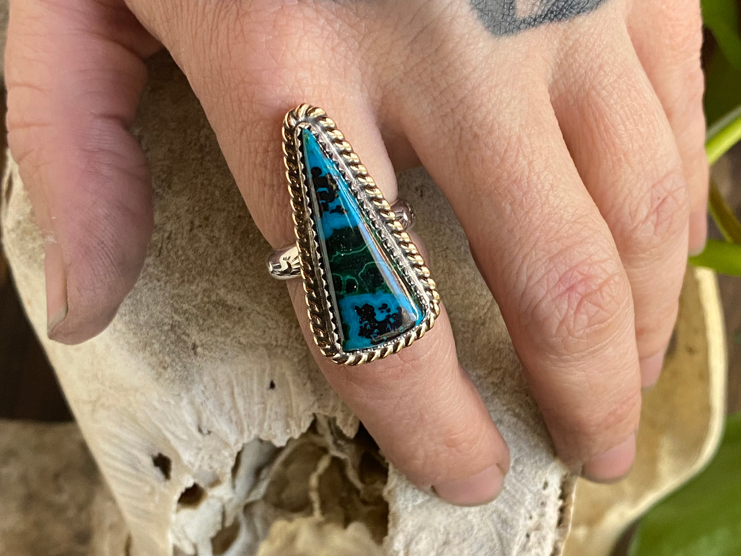 Two Tone Chrysocolla Ring
