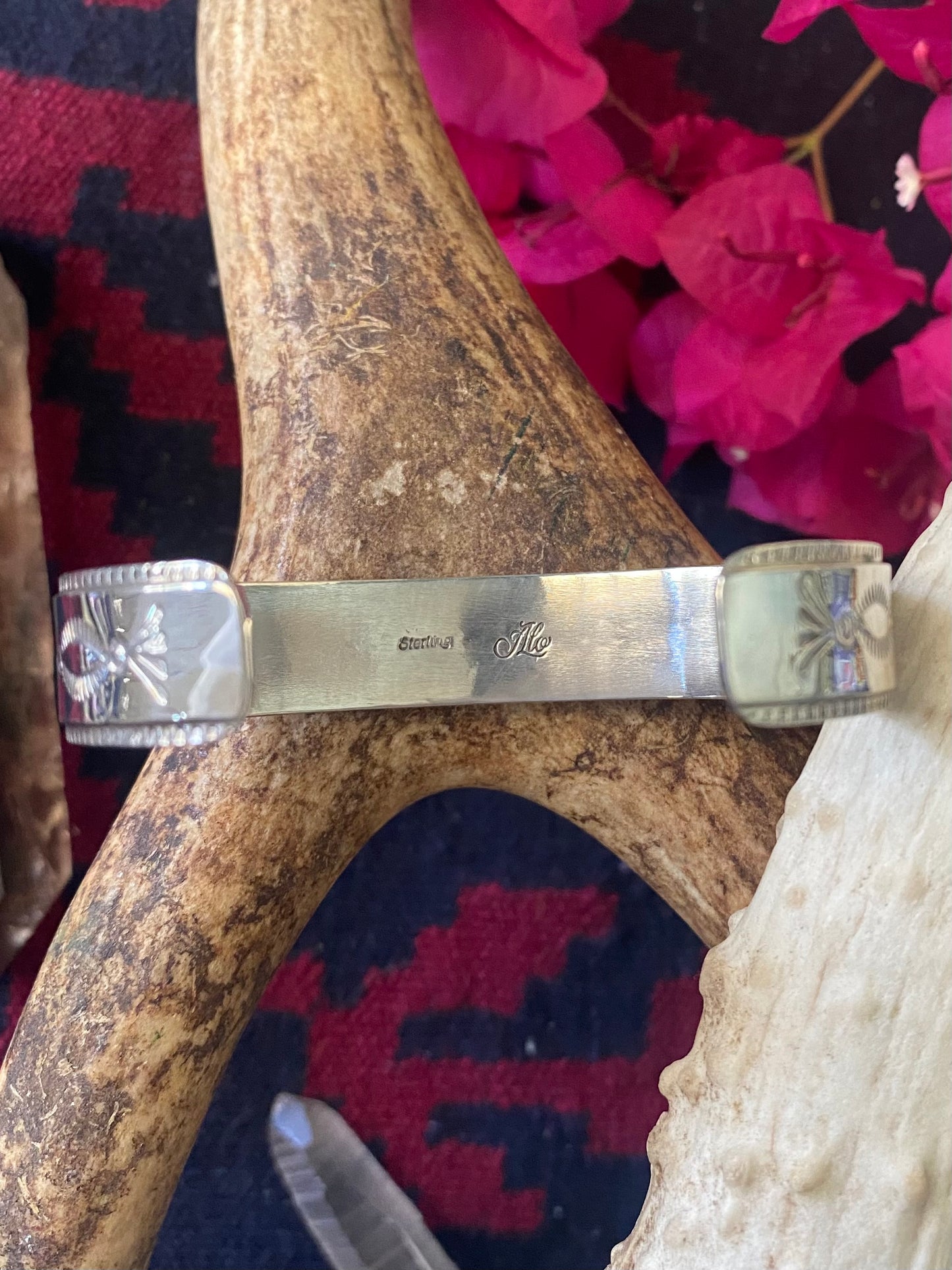 Layered and Stamped Silver Cuff
