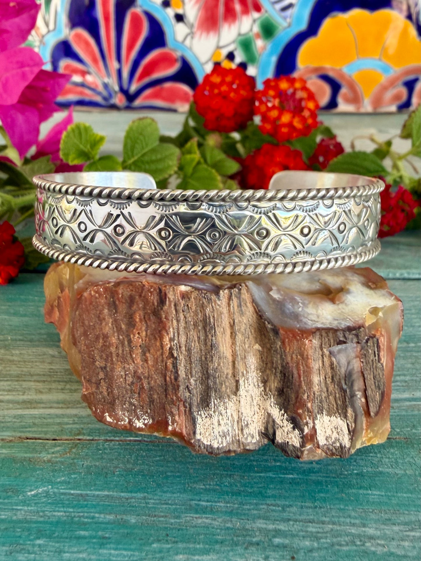 Stamped Silver Cuff
