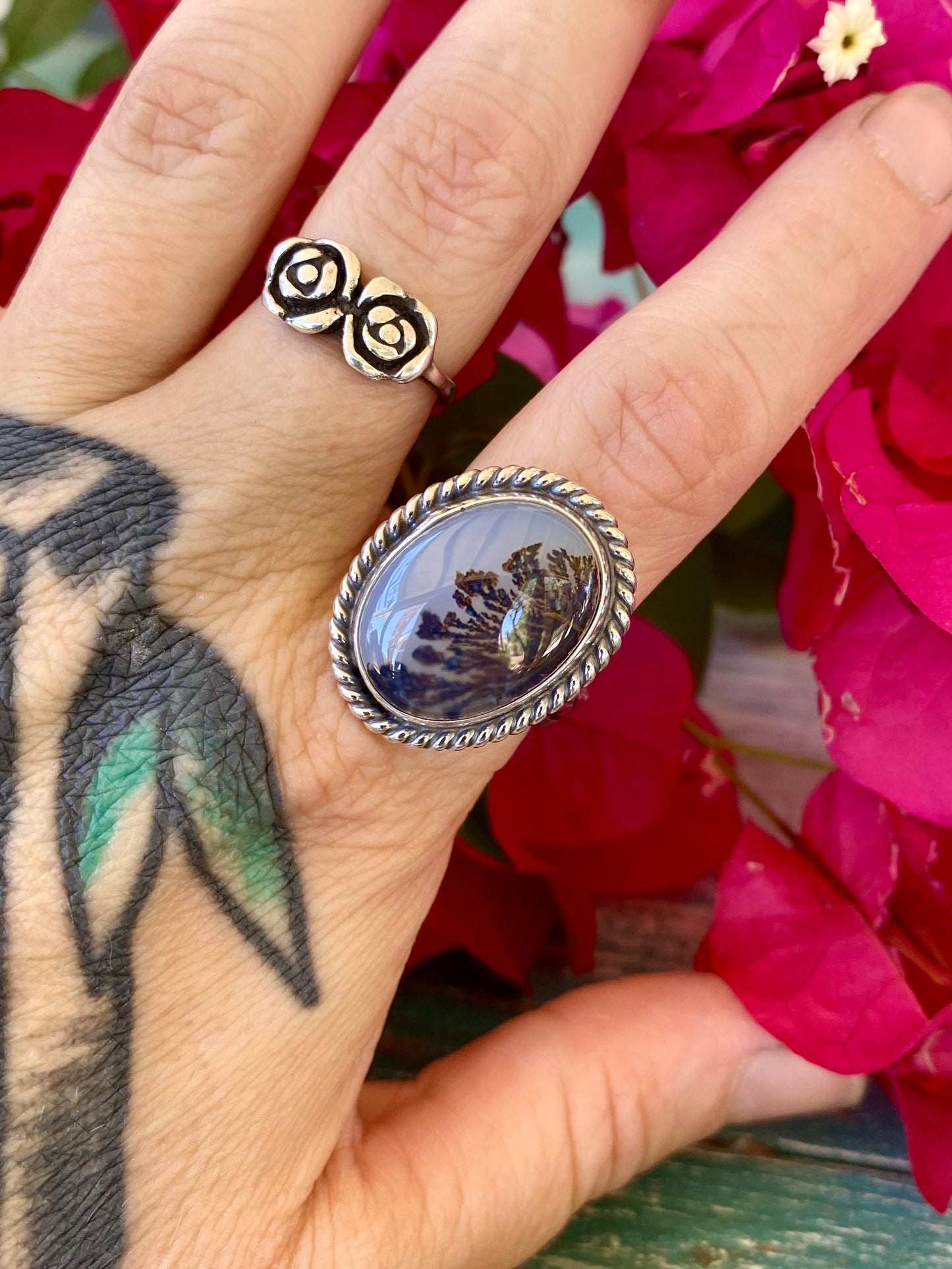 Silver and Agate Ring