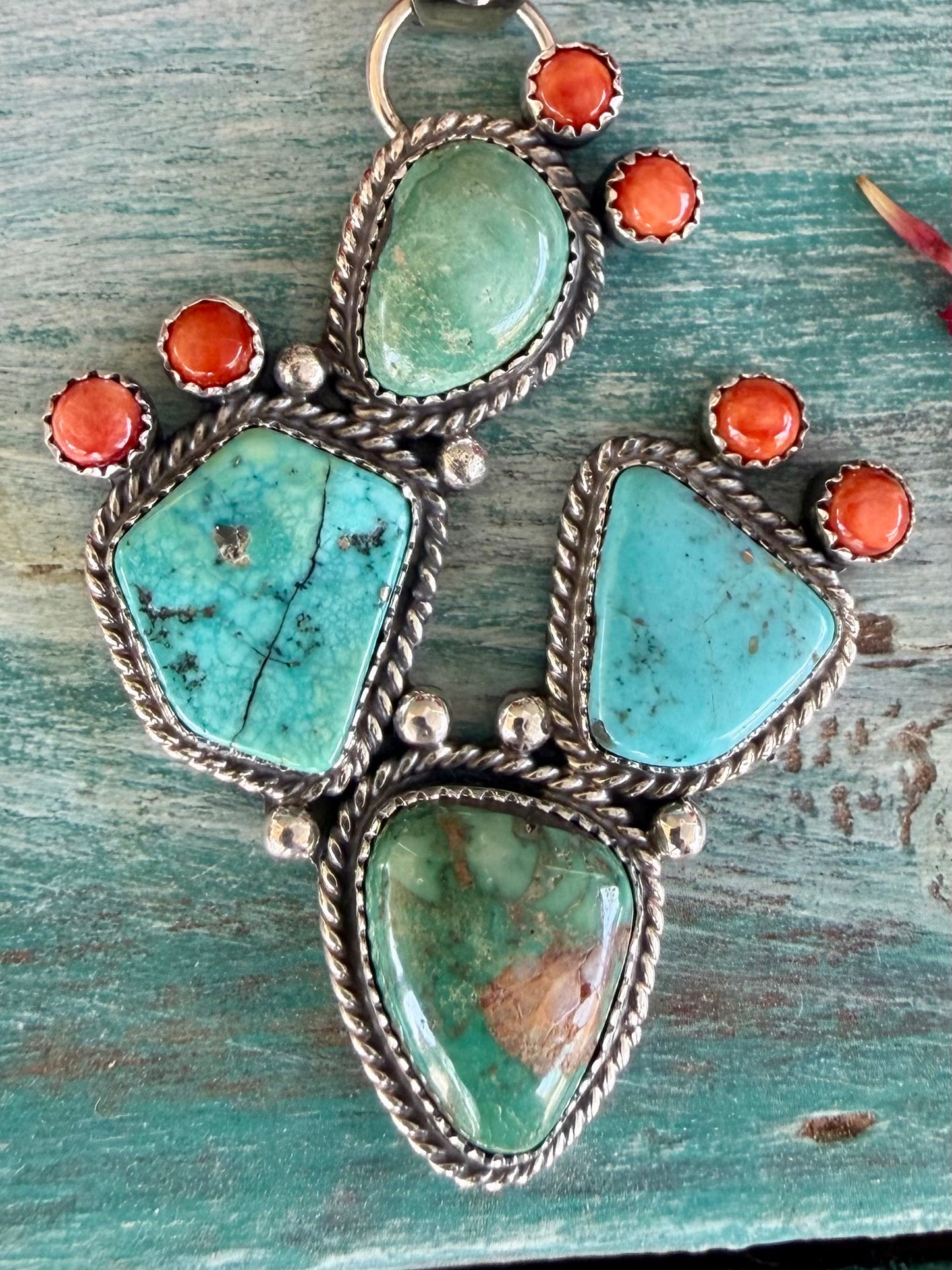 Turquoise Cactus Pendant