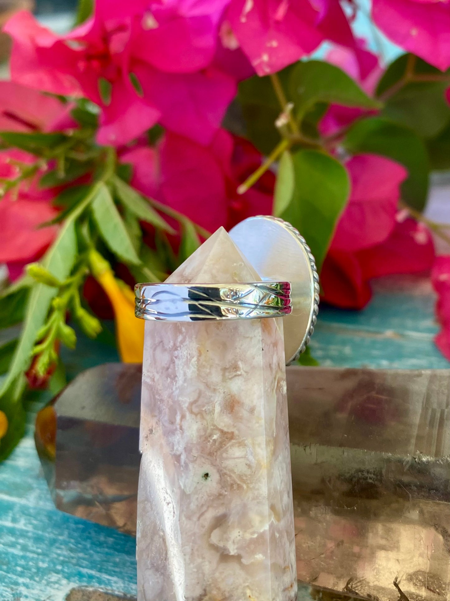 Silver and Agate Ring