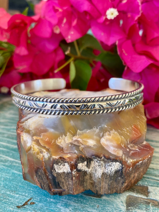 Stamped Sterling Silver Cuff