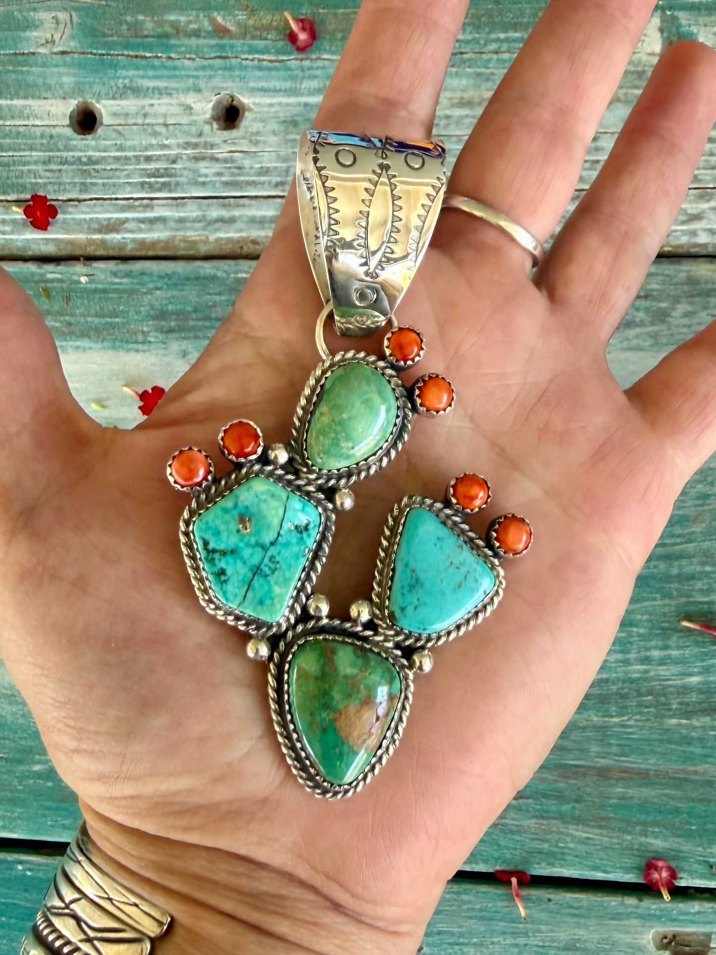 Turquoise Cactus Pendant