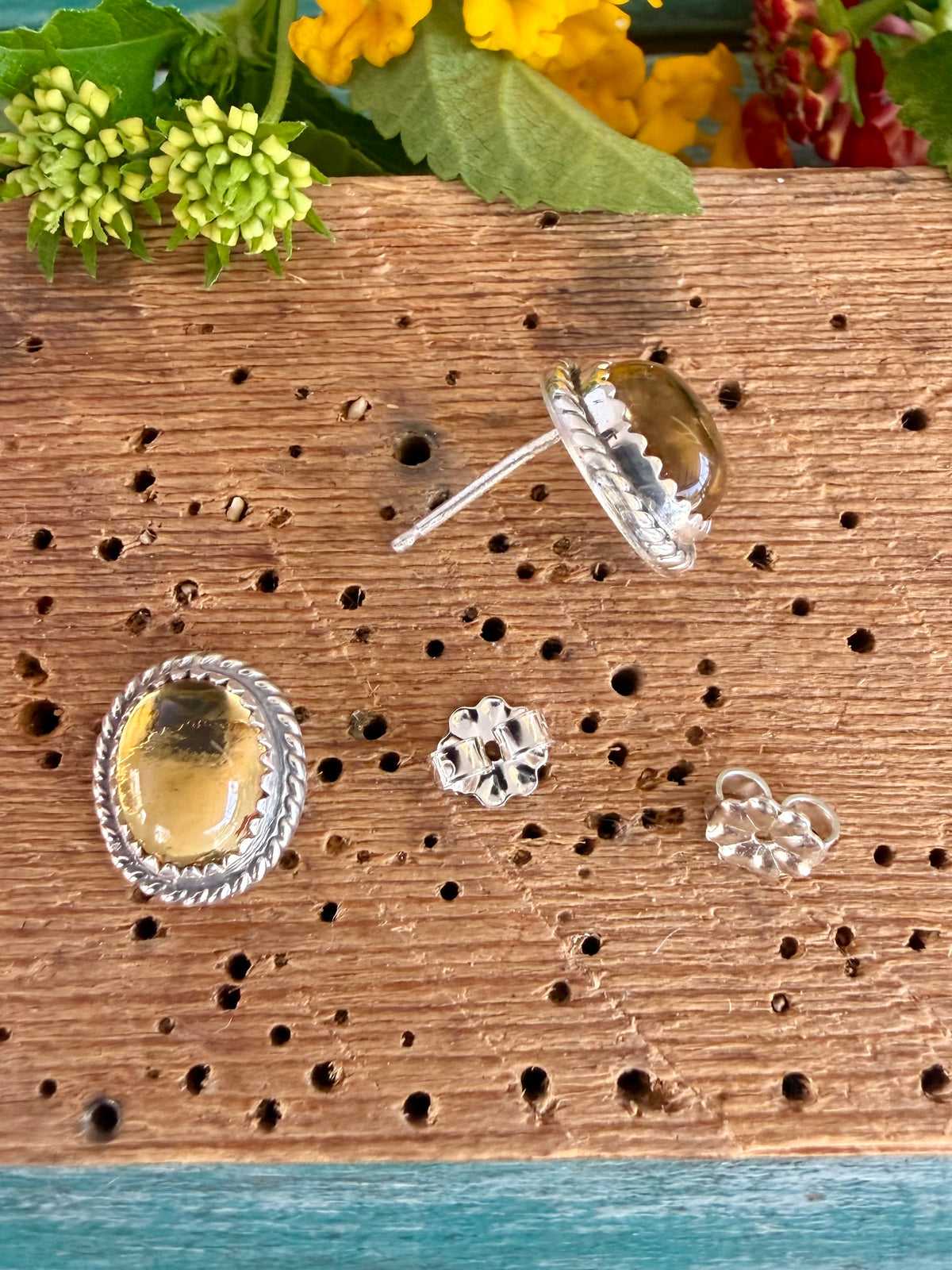 Gemstone Stud Earrings