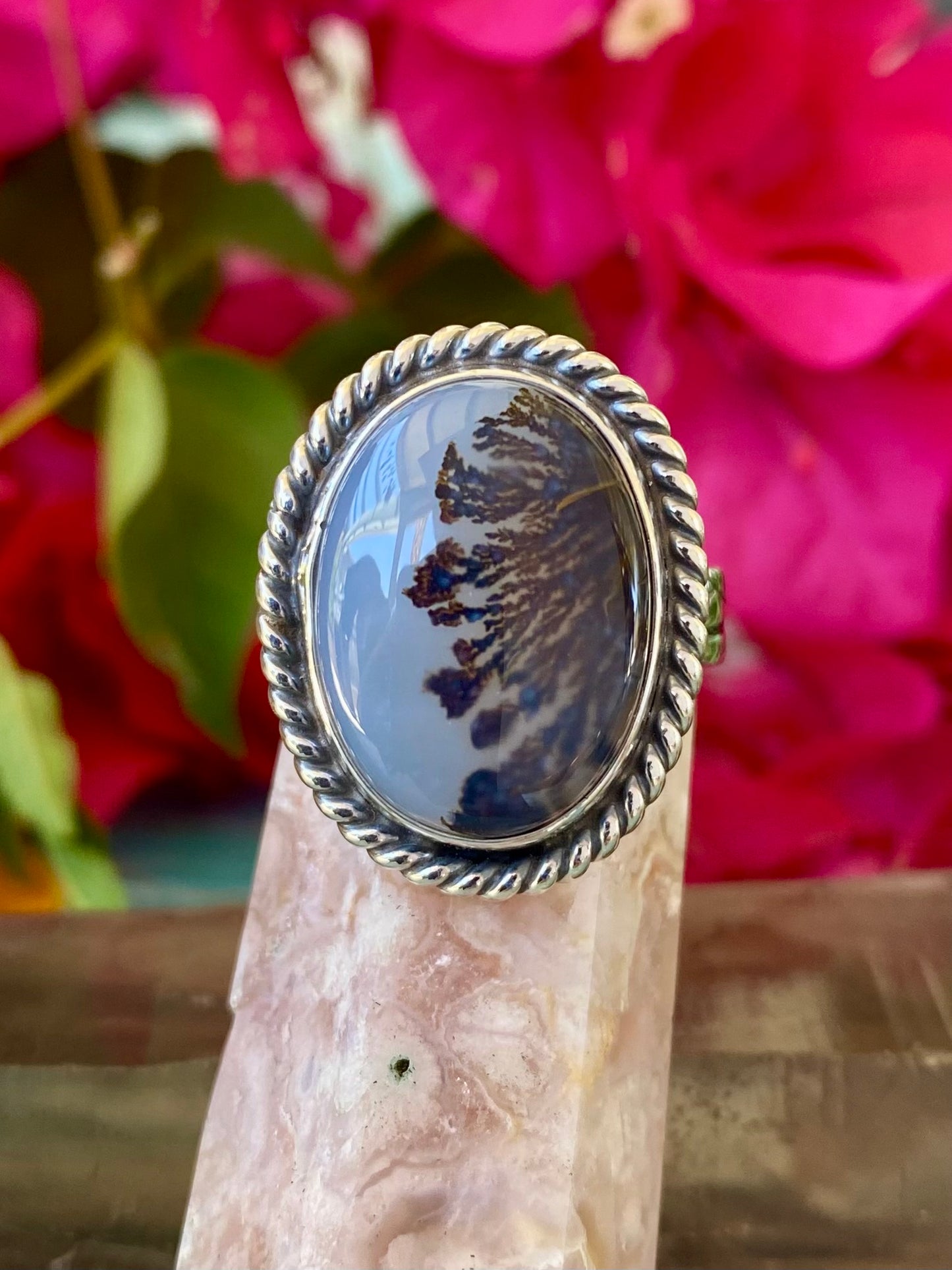 Silver and Agate Ring