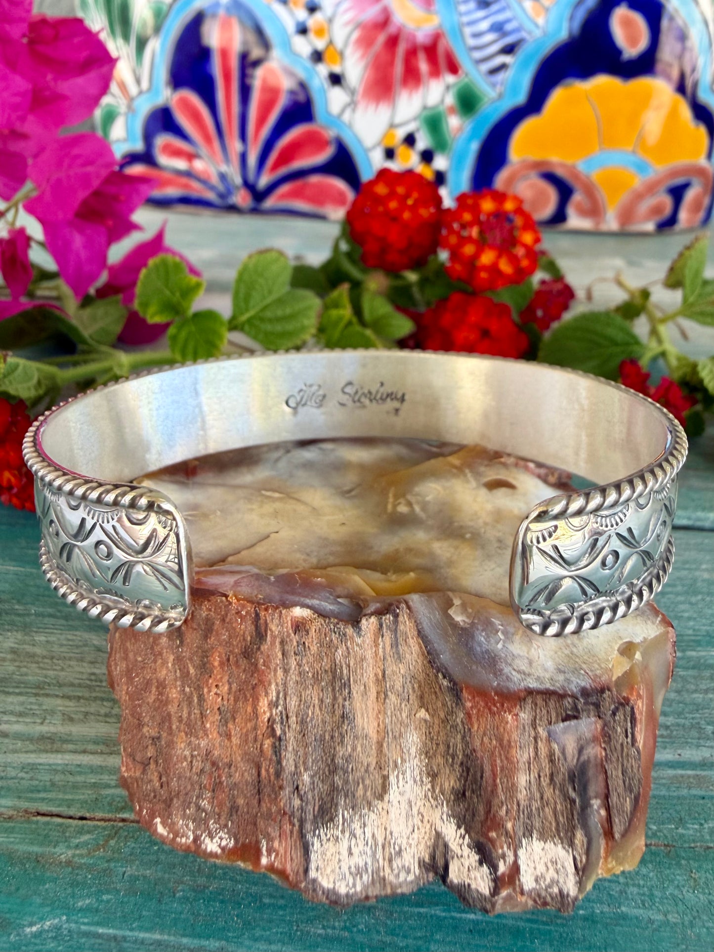 Stamped Silver Cuff