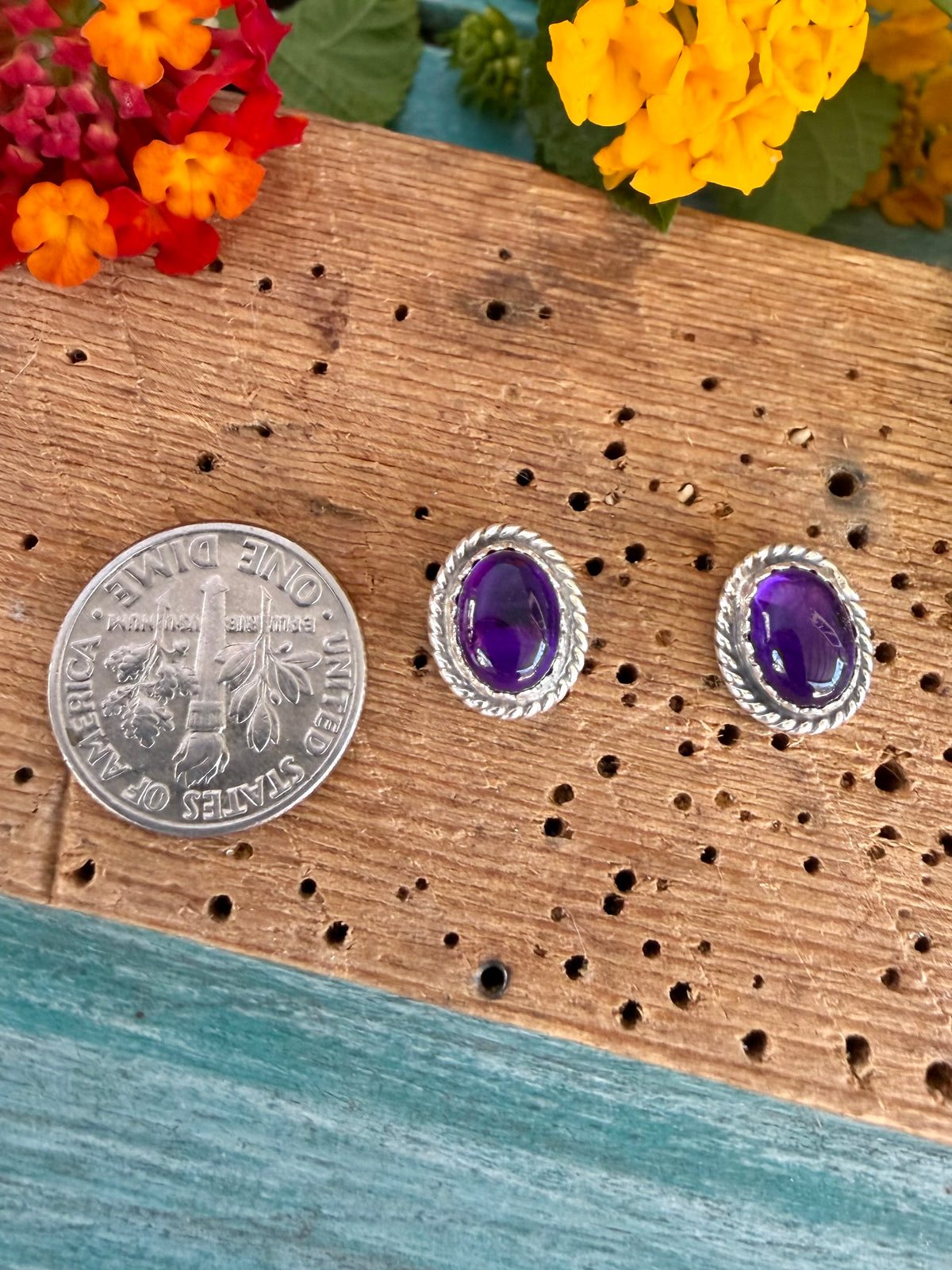 Gemstone Stud Earrings