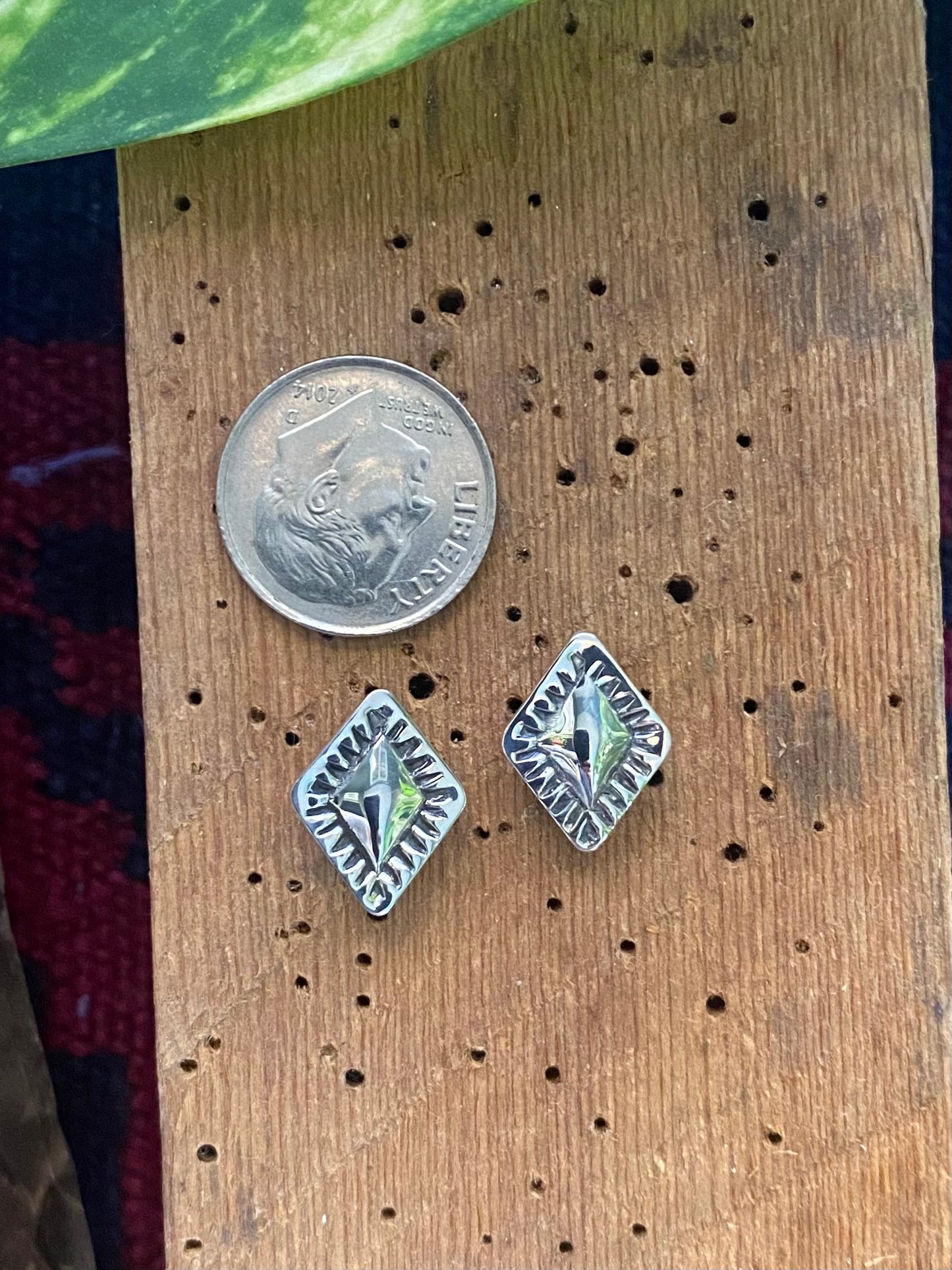 Stamped Sterling Stud Earrings