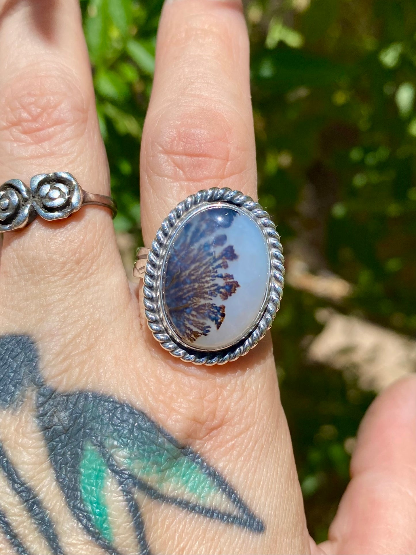 Silver and Agate Ring