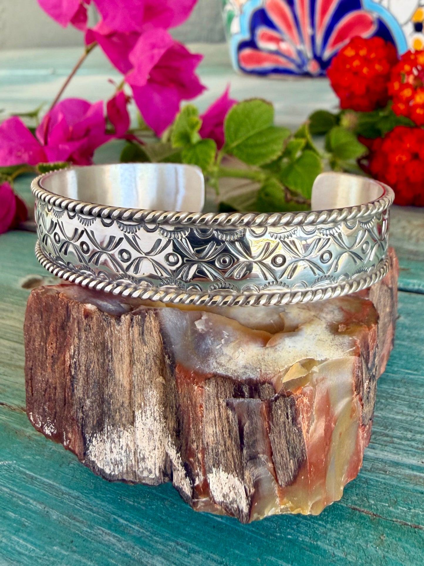 Stamped Silver Cuff