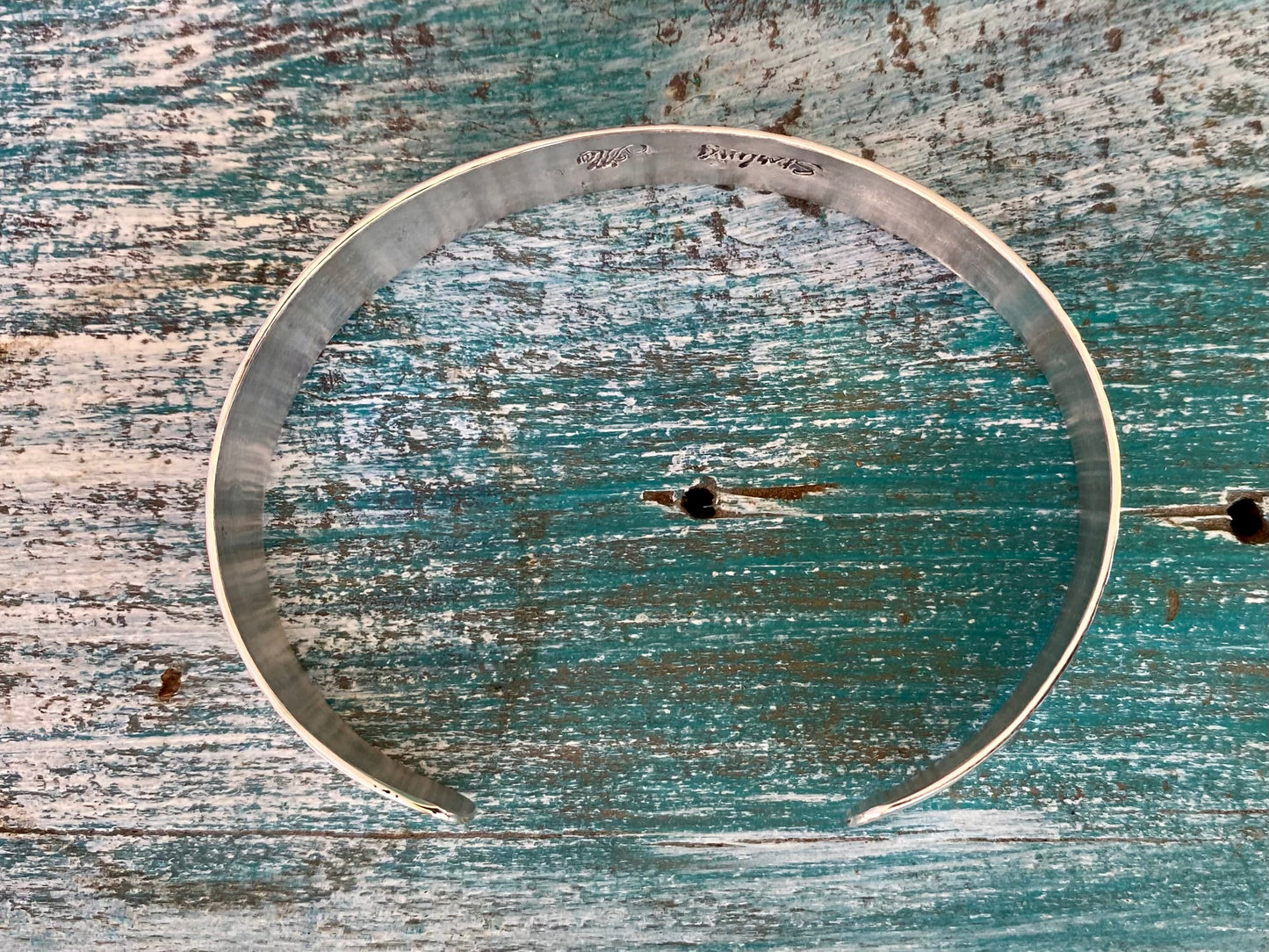 Stamped Star Silver Cuff