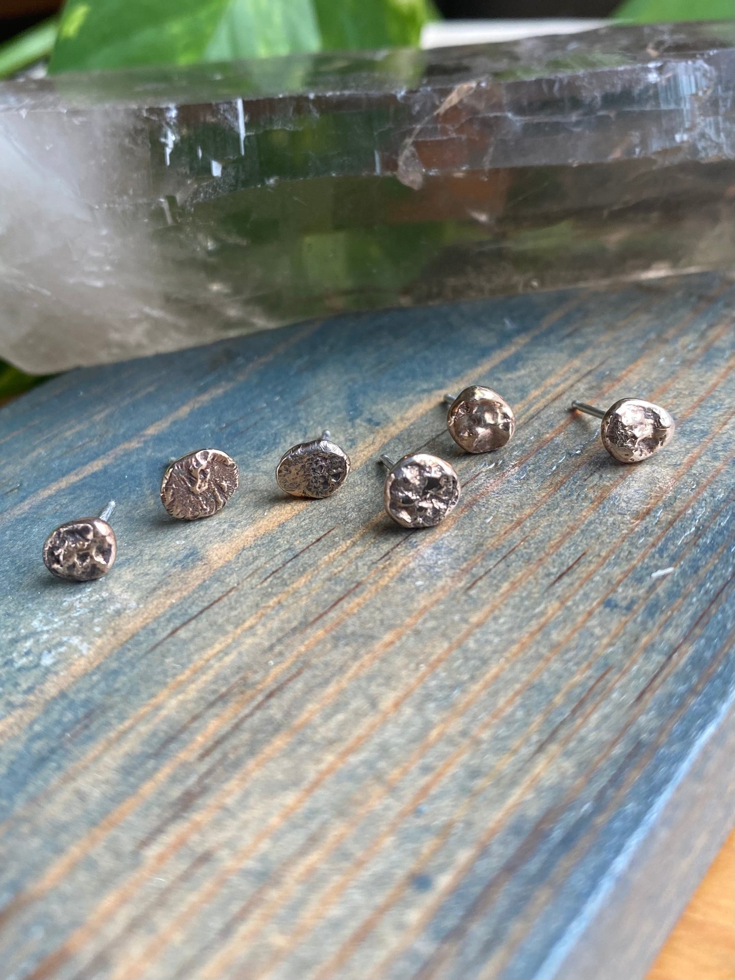 Silver Pebble Stud Earrings