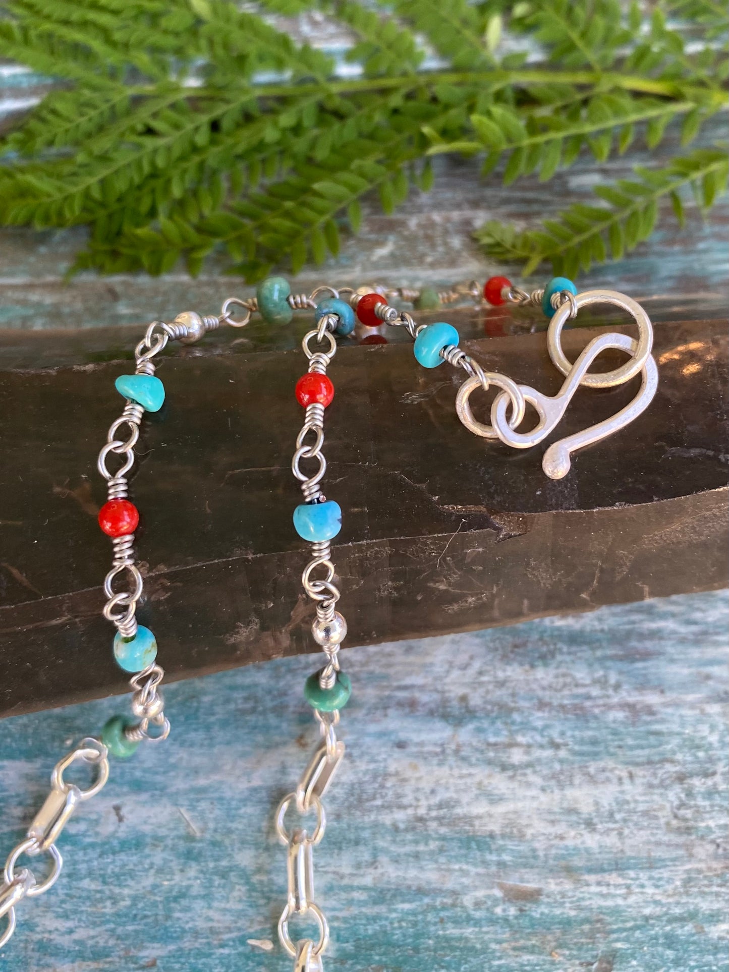 No. 8 Turquoise and Coral Necklace