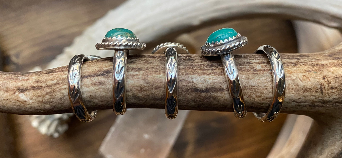 Stamped Turquoise Rings