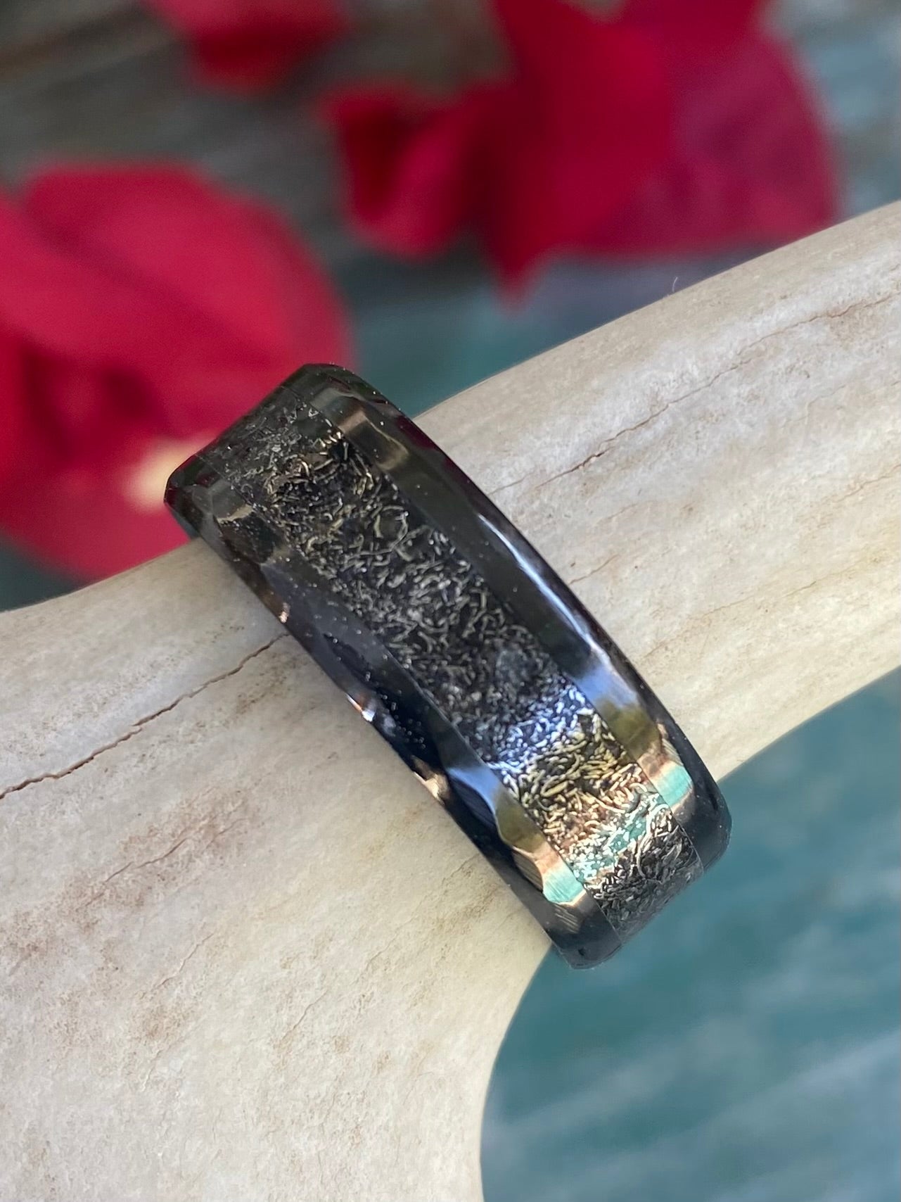 Men’s Meteorite Inlay Ring