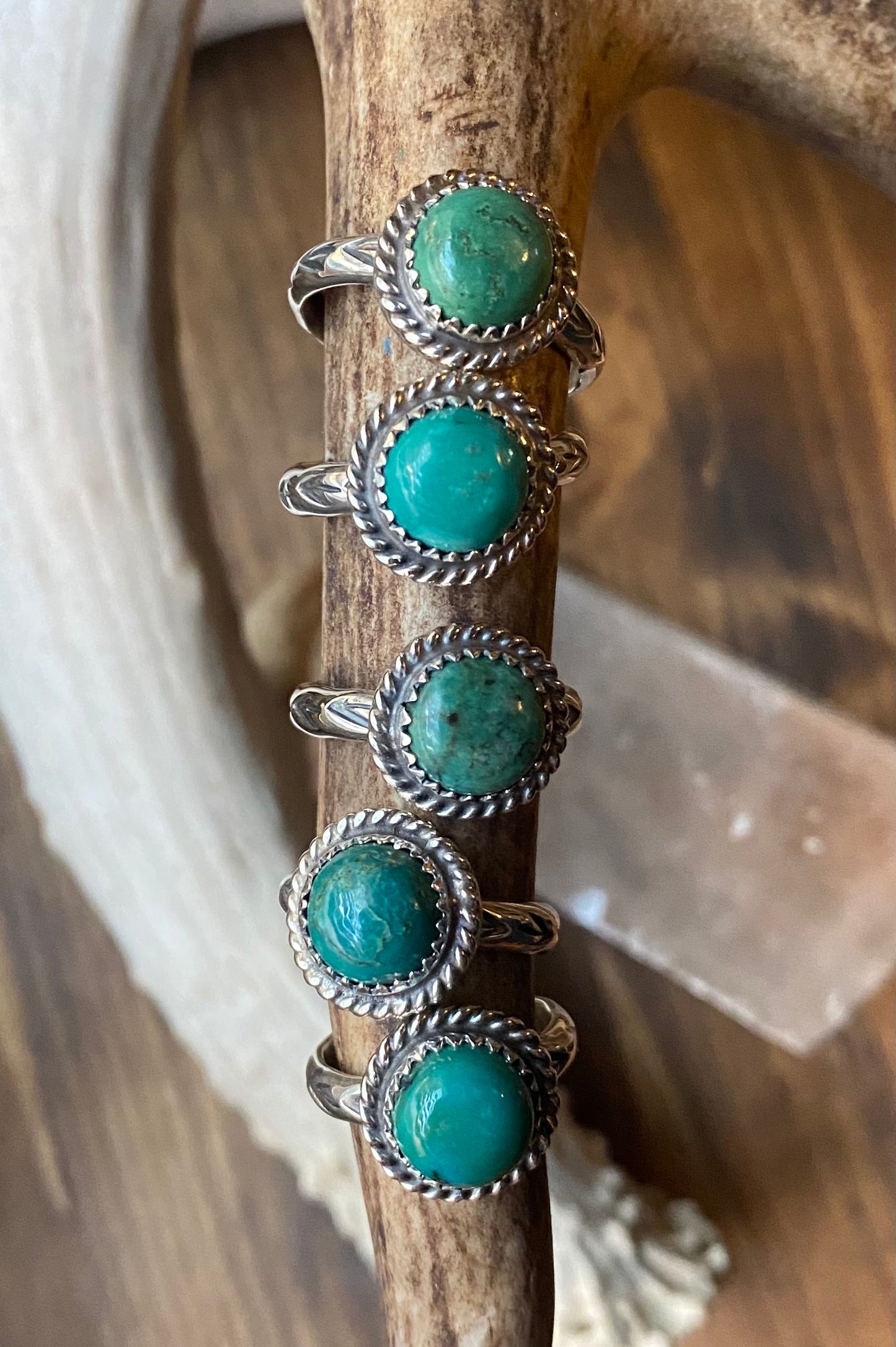 Stamped Turquoise Rings