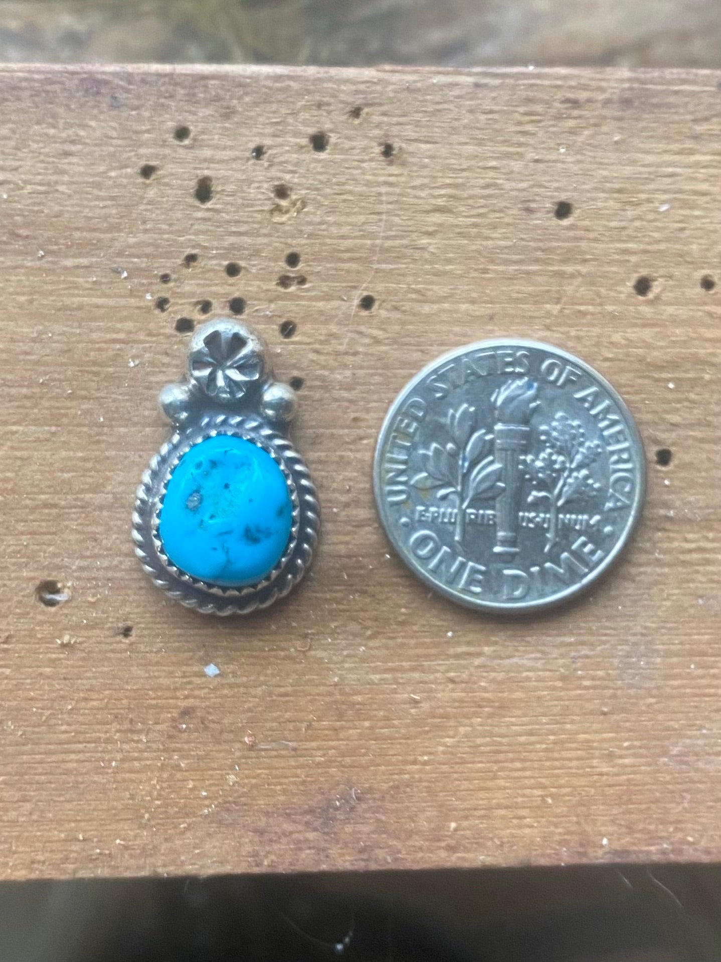 Stamped Turquoise Stud earrings