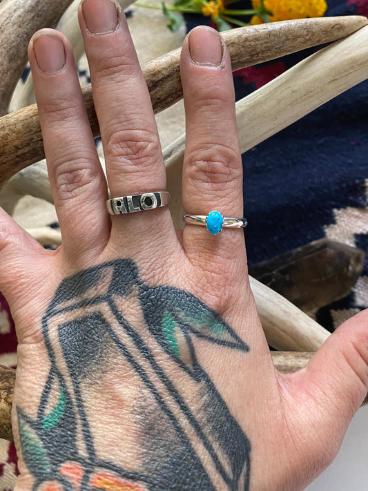 Tiny Silver and Turquoise Ring