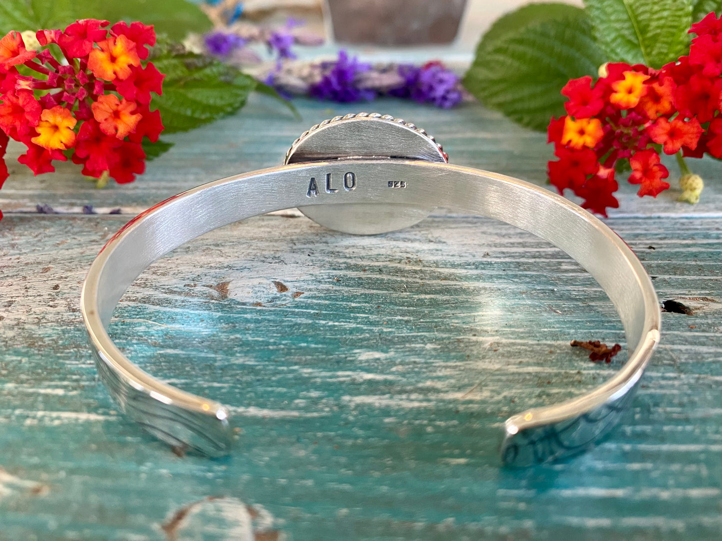 Carnelian and Silver Wire Cuff
