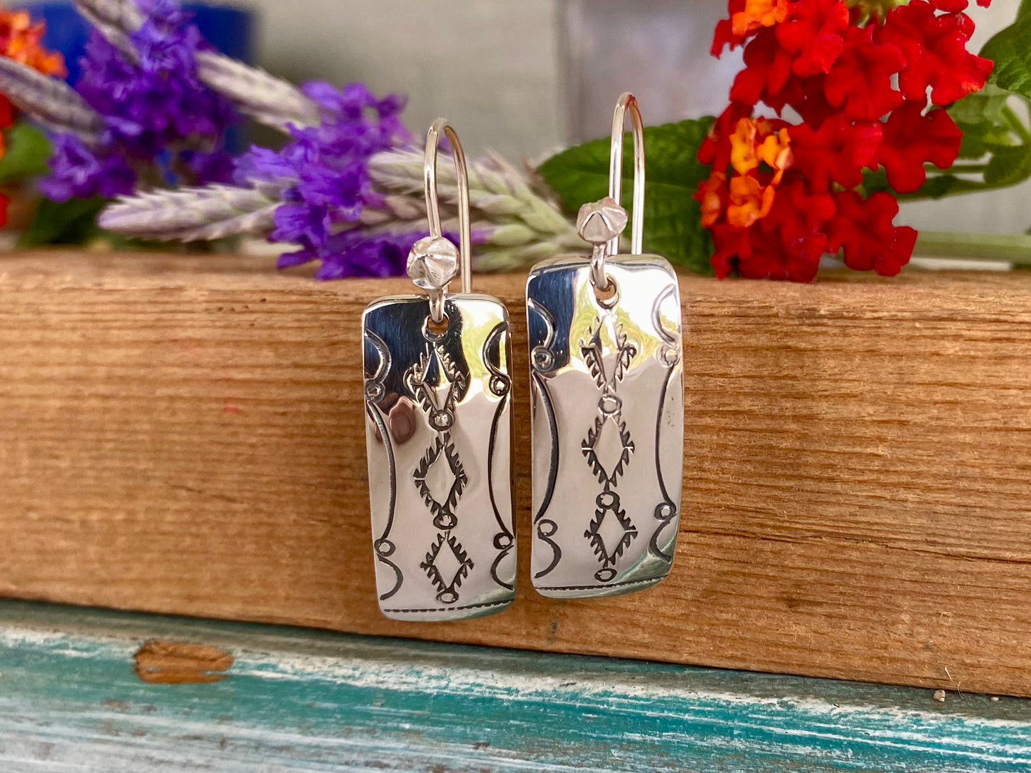 Stamped Dangle Earrings
