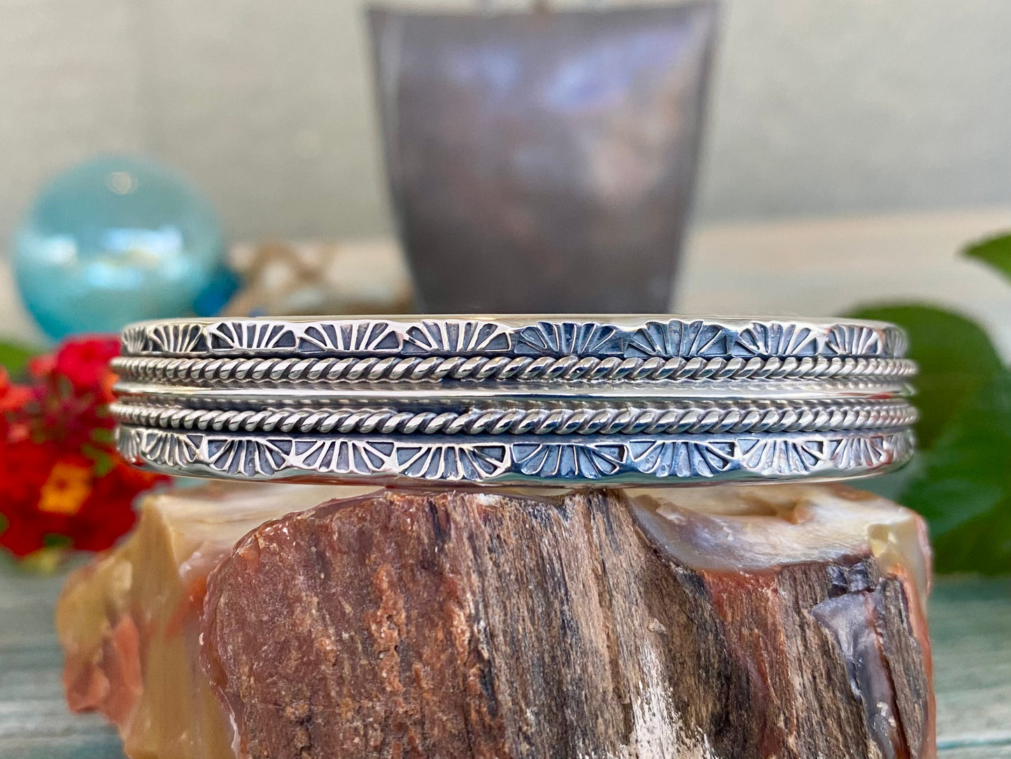 Stamped Silver Cuff
