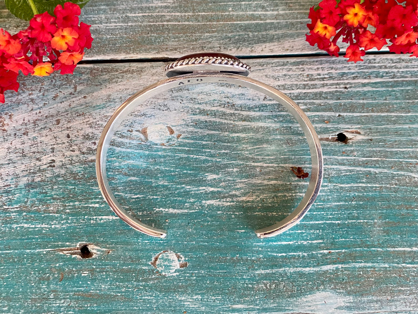 Carnelian and Silver Wire Cuff