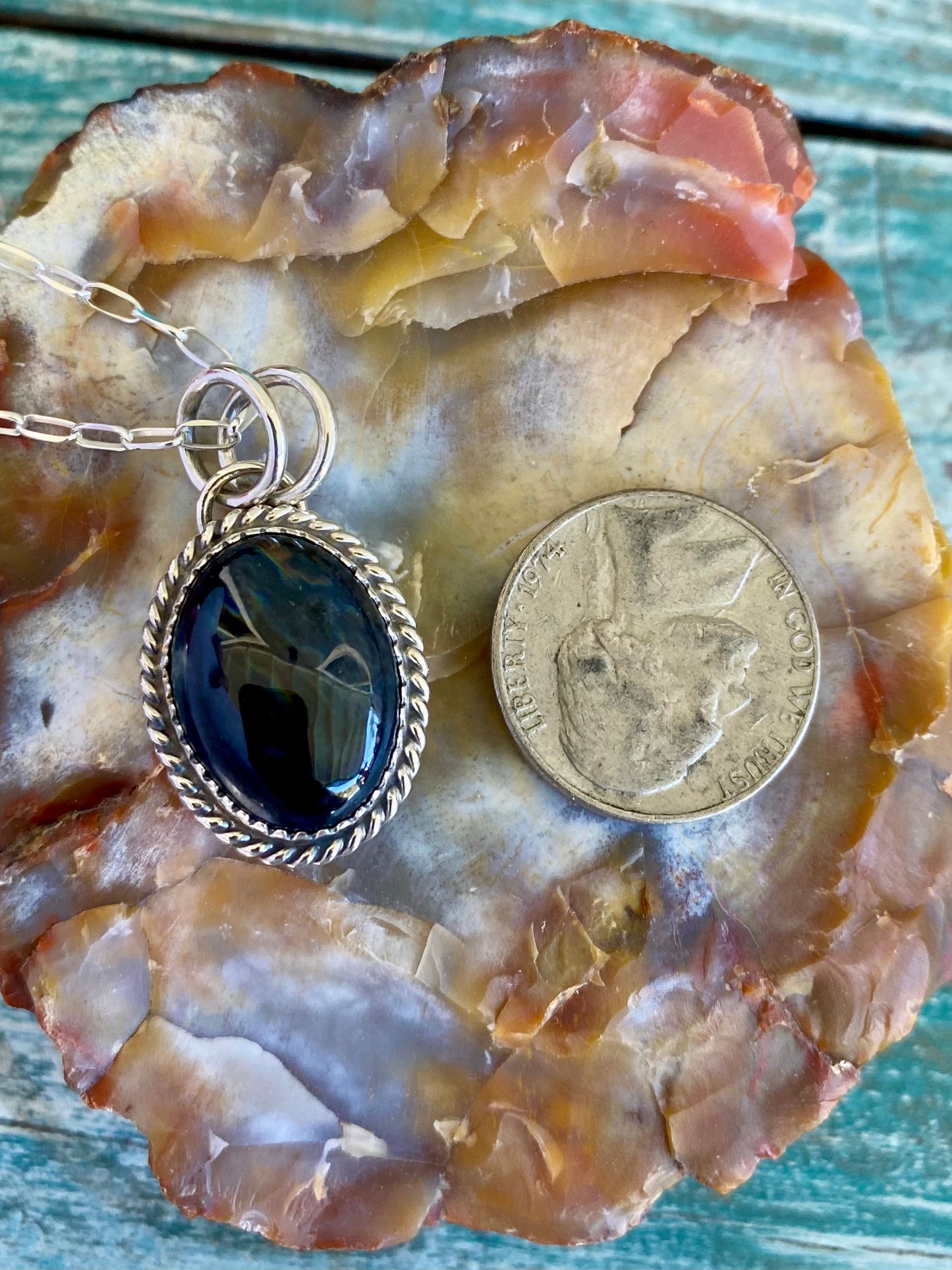 Rainbow Obsidian Necklace