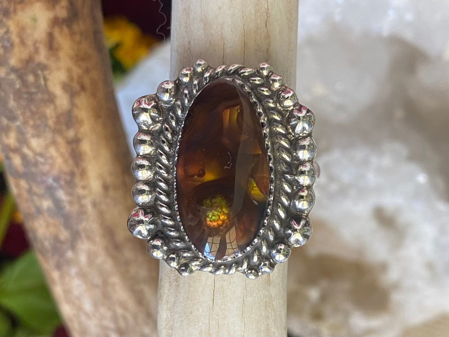 Fire Agate Statement Ring