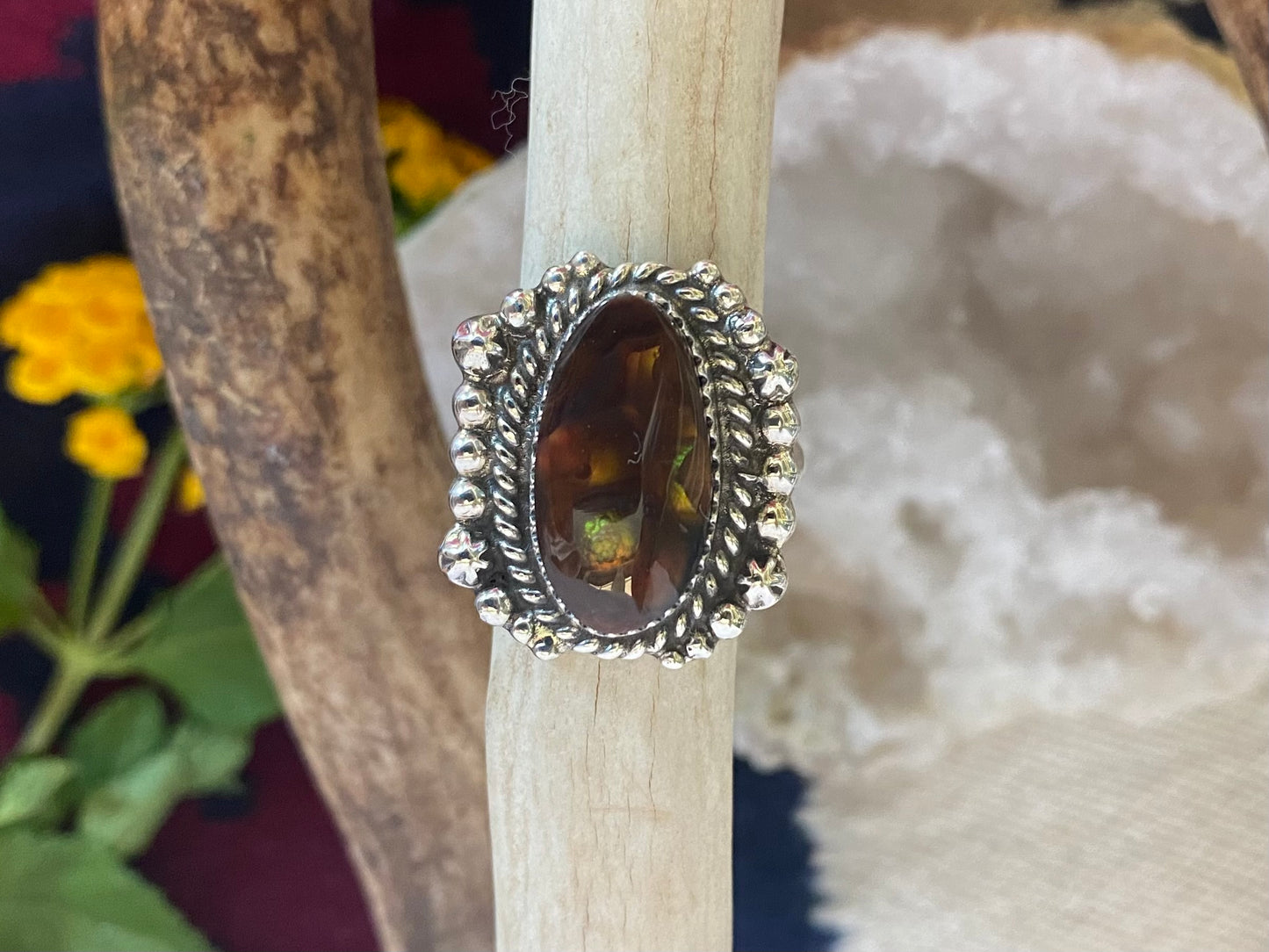 Fire Agate Statement Ring