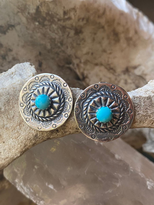 Turquoise Disc Earrings