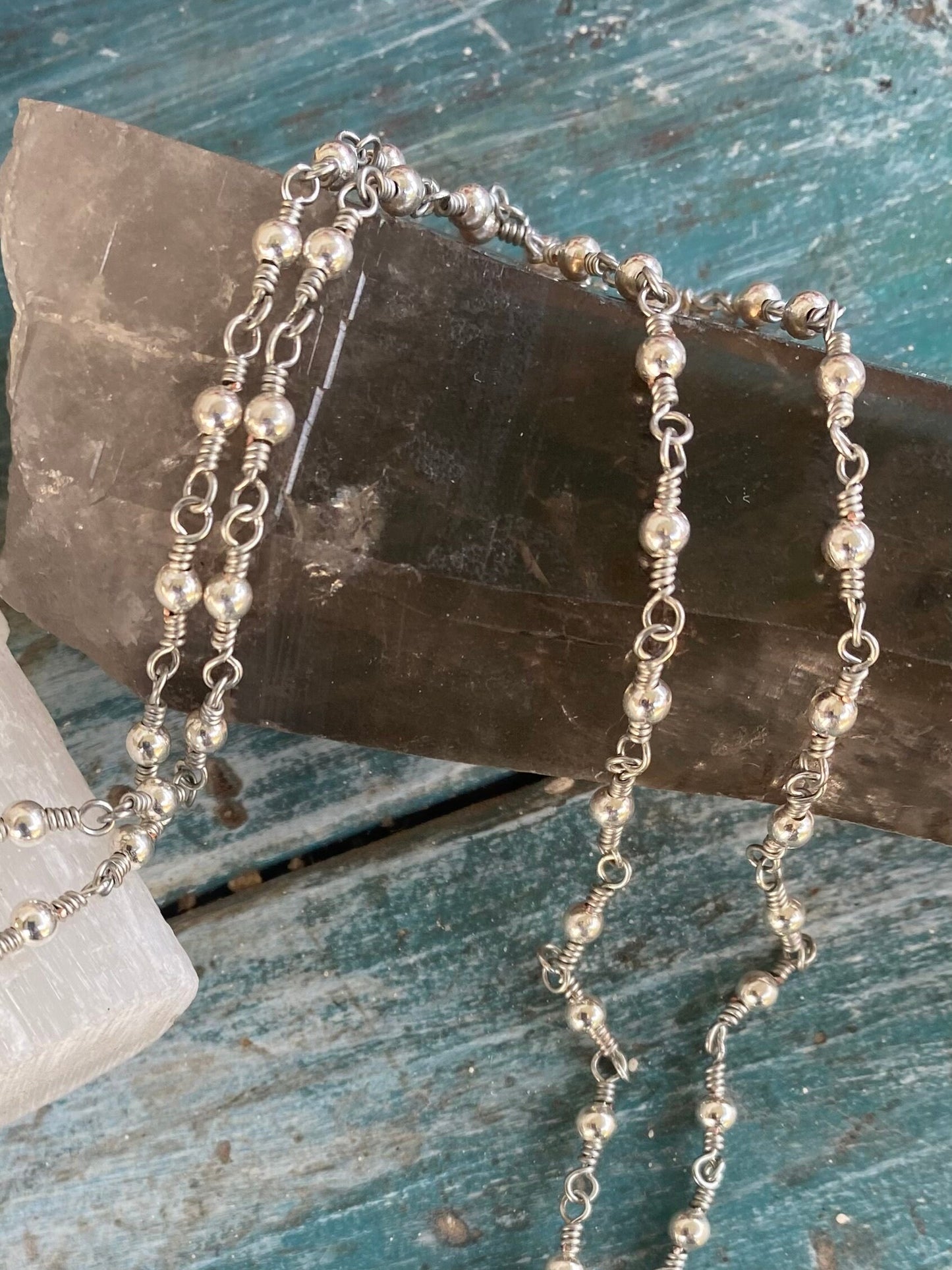 Denim Lapis Beaded Necklace